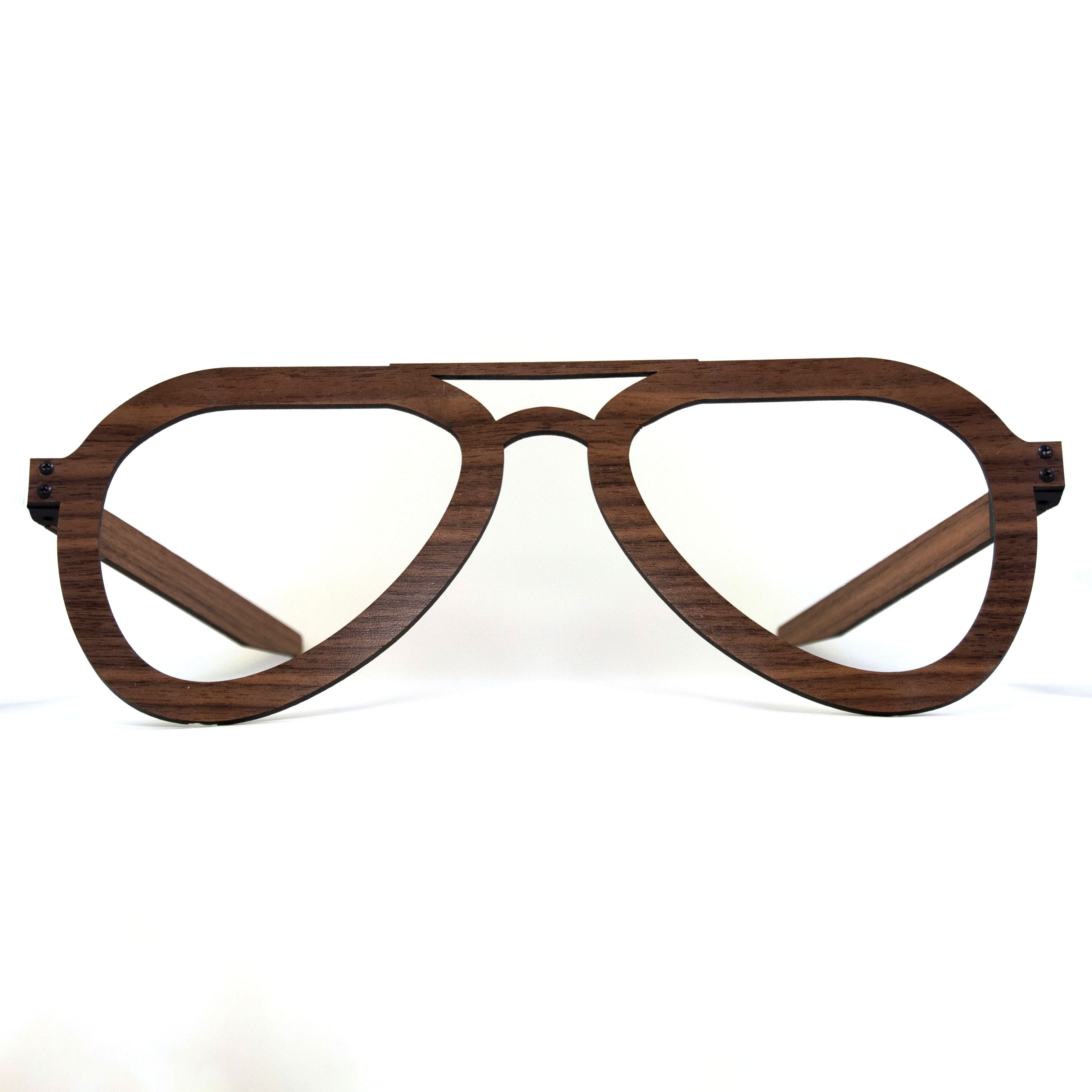 Wooden Aviator Fursuit Glasses